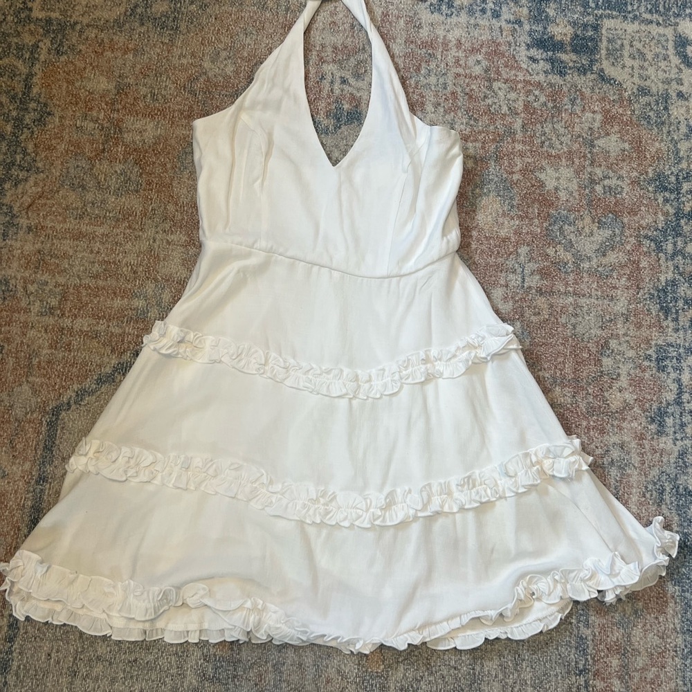 Alter’d  State White Halter Dress, Ruffles size M  Boho, Preppy, Gorgeous Spring
